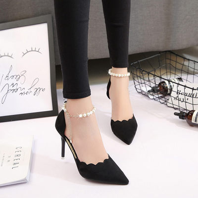 New Type Of High Heels, Sharp, Sharp, Snap Chain And Shallowly Grind Noodles Women's Sandals