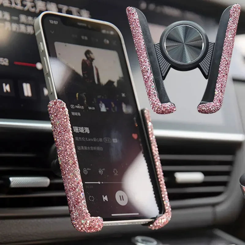 Car Phone Holder Diamond Crystal Car