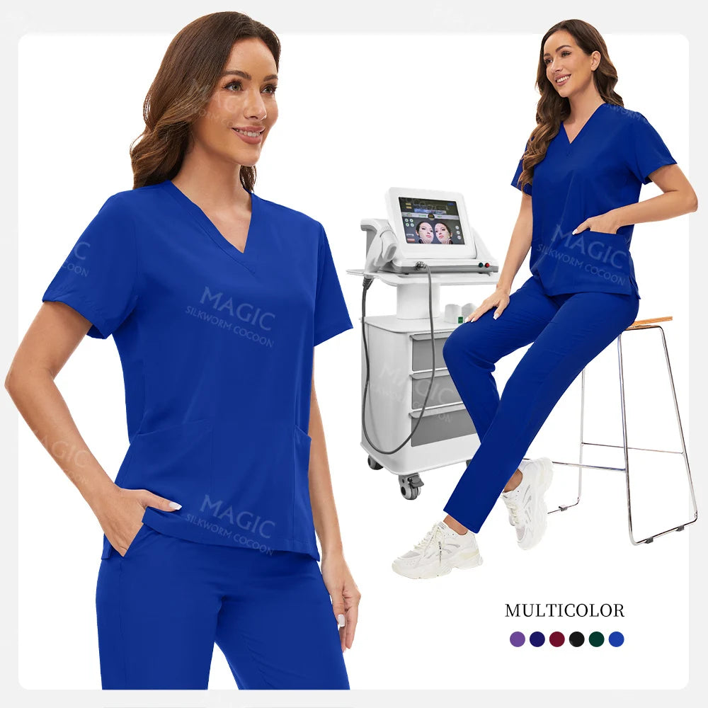 Hospital Surgical Clothes Medical Uniform Women Scrub Set Doctor Nurse Accessories Dental Clinic Scrub Set Beauty Salon Workwear