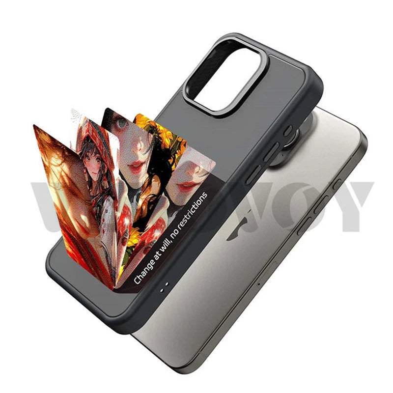 "Custom NFC Smart Case for iPhone 13/14/15/16 Pro Max with 4-Color E Ink Screen"