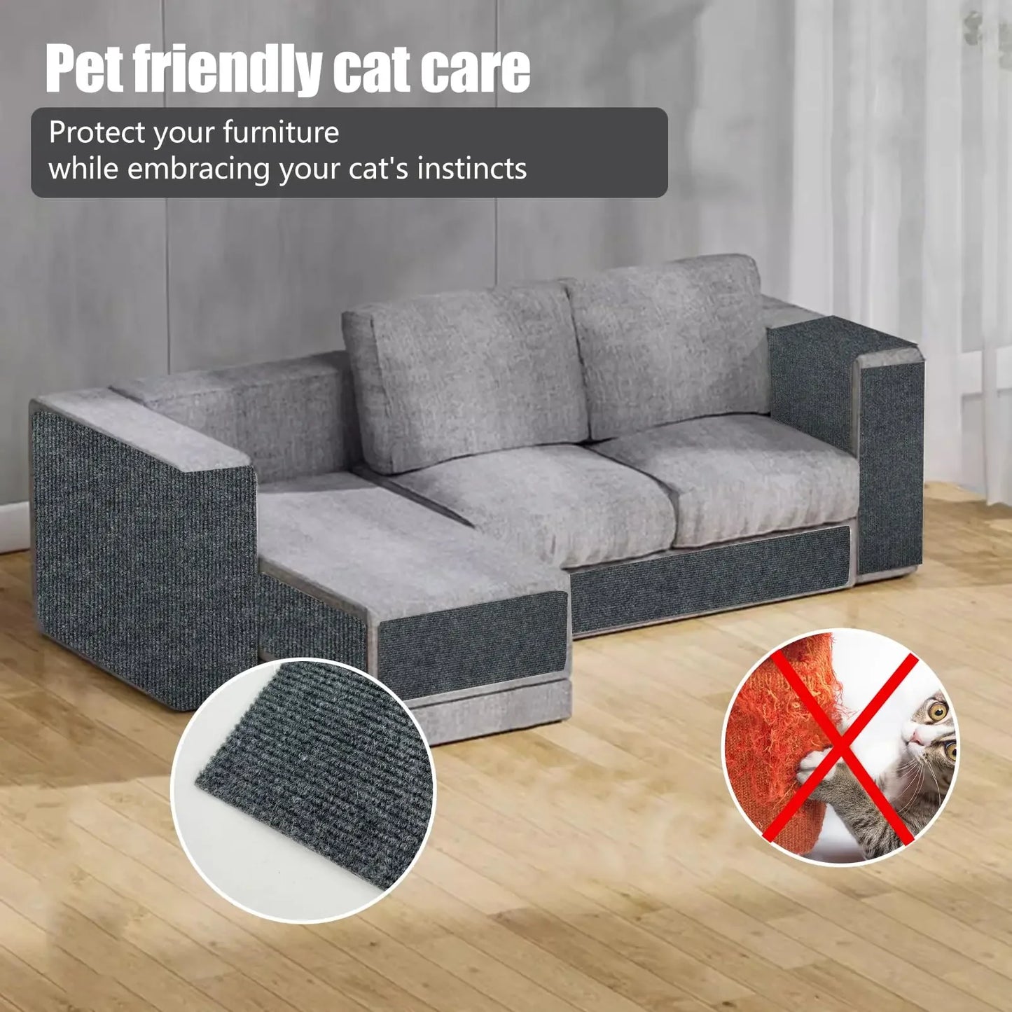 Self-Adhesive Carpet Cat Scratch Board