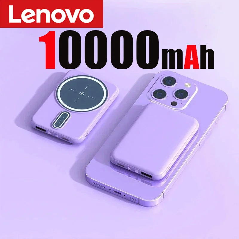 Power Bank Magnétique Lenovo 50000mAh – Chargement Rapide sans Fil et Portable