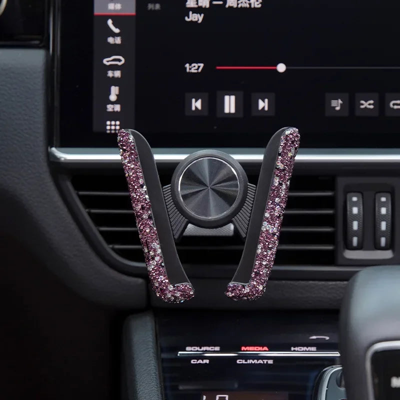 Car Phone Holder Diamond Crystal Car