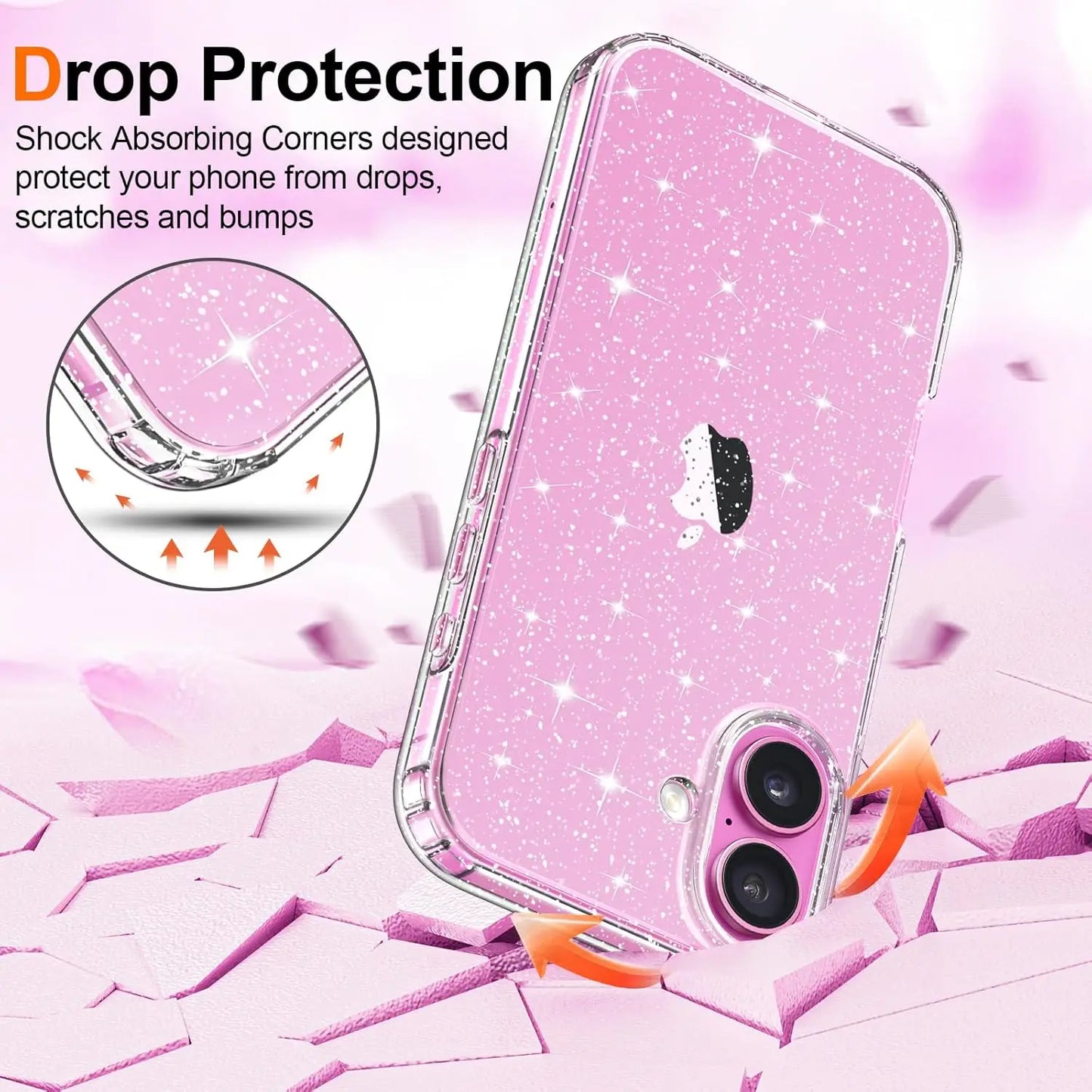 Glitter Clear Case for iPhone 16e/16/15/14/13/12/11/SE