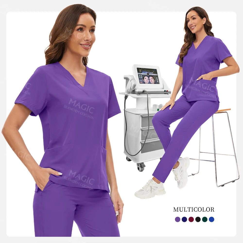 Hospital Surgical Clothes Medical Uniform Women Scrub Set Doctor Nurse Accessories Dental Clinic Scrub Set Beauty Salon Workwear