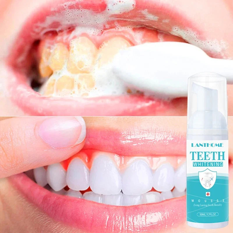 Teeth Whitening Foam Mousse Toothpaste Remove Plaque Stains Oral Hygiene Cleaning Bleaching Fresh Bad Breath Dental Tools Care