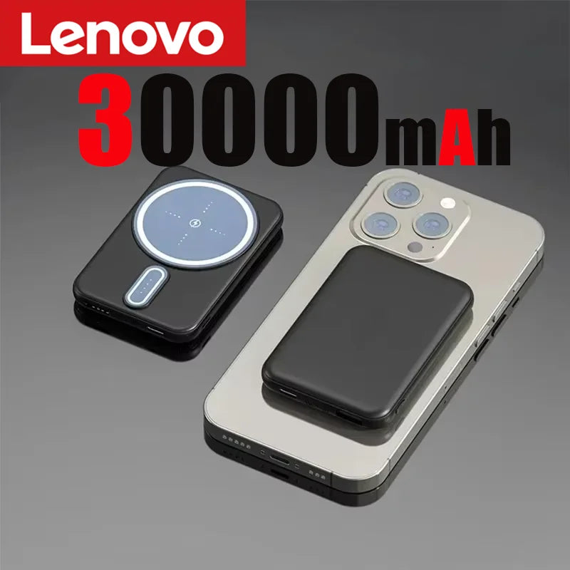 Power Bank Magnétique Lenovo 50000mAh – Chargement Rapide sans Fil et Portable