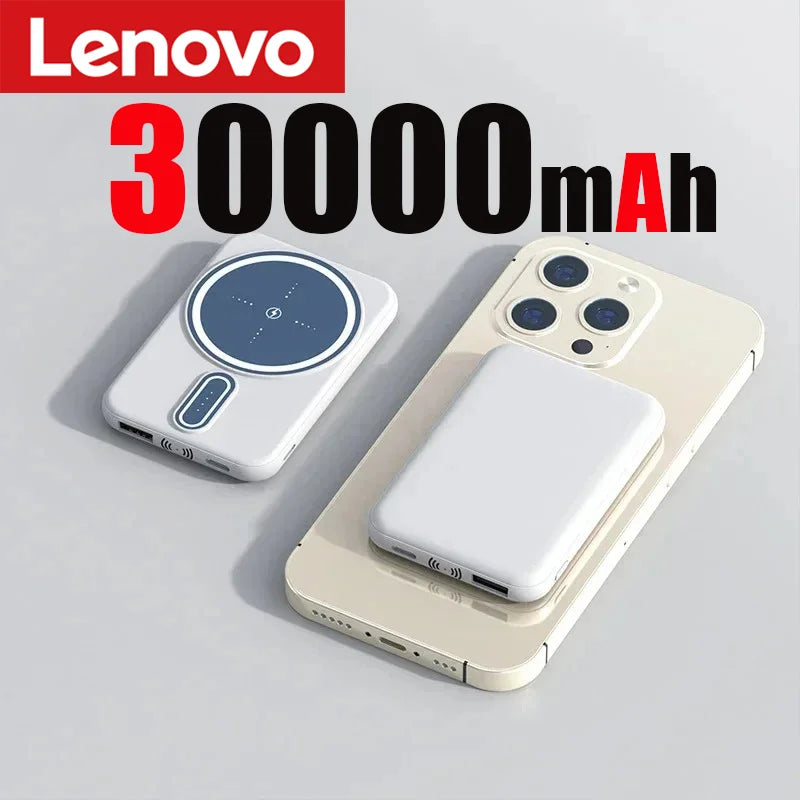 Power Bank Magnétique Lenovo 50000mAh – Chargement Rapide sans Fil et Portable