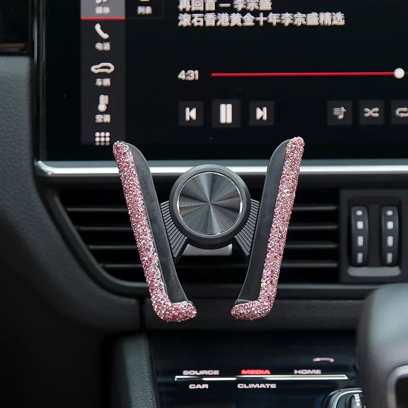 Car Phone Holder Diamond Crystal Car