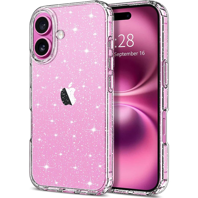 Glitter Clear Case for iPhone 16e/16/15/14/13/12/11/SE