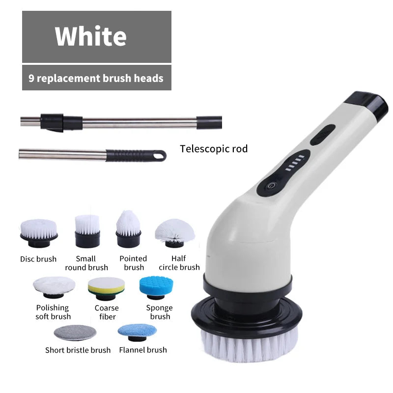 9-in-1 Electric Cleaning Brush Electric Spin Cleaning Scrubber Electric Cleaning Tools