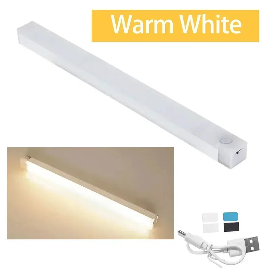 LED Under Cabinet Lights with Motion Sensor – Rechargeable LED Light, 3 Dimmable Colors, Magnetic Installation