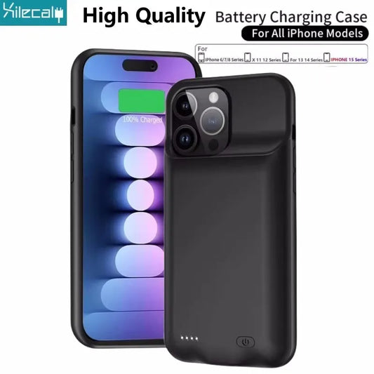 "Xilecaly Battery Case pour iPhone 15/14/13/12 Mini/XS Max/XR/7/8 Plus/SE"